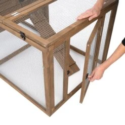 TIAKI Rabbit Hutch Attached Enclosure: 116 X 78 X 89.8 Cm (L X W X H) -Zoo Plus 463567 tiaki rabbit hutch fg 3715 9