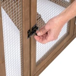 TIAKI Rabbit Hutch Attached Enclosure: 116 X 78 X 89.8 Cm (L X W X H) -Zoo Plus 463567 tiaki rabbit hutch fg 3716 7