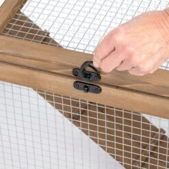 TIAKI Rabbit Hutch Attached Enclosure: 116 X 78 X 89.8 Cm (L X W X H) -Zoo Plus 463567 tiaki rabbit hutch fg 3717 3