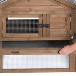 TIAKI Rabbit Hutch Attached Enclosure: 116 X 78 X 89.8 Cm (L X W X H) -Zoo Plus 463567 tiaki rabbit hutch fg 3728 4