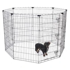 TIAKI High Metal Puppy Pen 8 Panels Each 61 X 106cm (W X H) -Zoo Plus 468902 foldable puppy pen fg 6104 2