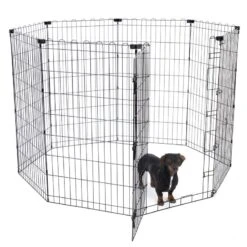 TIAKI High Metal Puppy Pen 8 Panels Each 61 X 122cm (W X H) -Zoo Plus 468902 foldable puppy pen fg 6106 3 1