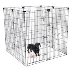TIAKI High Metal Puppy Pen 8 Panels Each 61 X 122cm (W X H) -Zoo Plus 468903 foldable puppy pen 122cm fg 6138 8 1