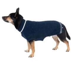 TIAKI Reflective Knit Dog Jumper - Dark Blue Approx. 40cm Back Length -Zoo Plus 470415 reflective knit 45cm dog fg 4060 0 2