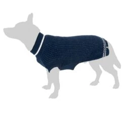 TIAKI Reflective Knit Dog Jumper - Dark Blue Approx. 40cm Back Length