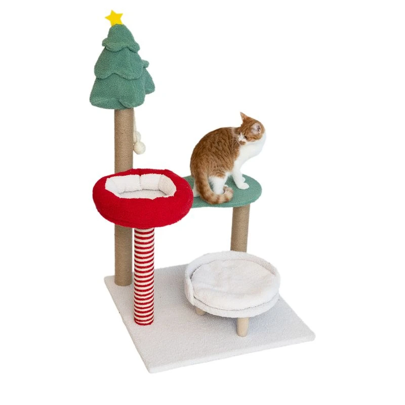 TIAKI Christmas Scratching Post Red/Green 4 TIAKI Christmas Scratching Post Red/Green - Image 4