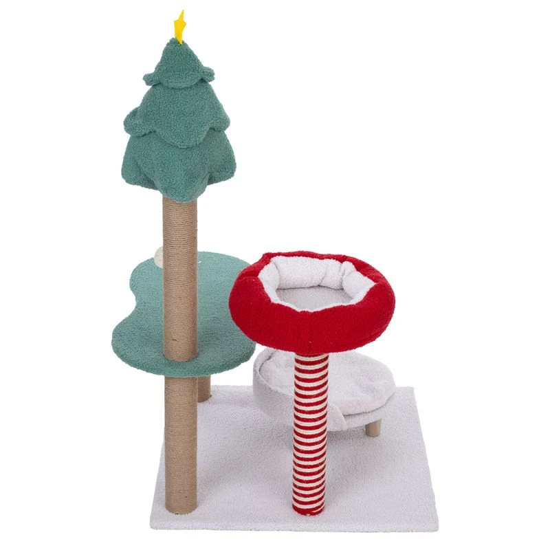 TIAKI Christmas Scratching Post Red/Green 5 TIAKI Christmas Scratching Post Red/Green - Image 5