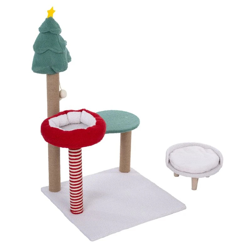 TIAKI Christmas Scratching Post Red/Green 6 TIAKI Christmas Scratching Post Red/Green - Image 6