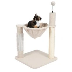 TIAKI Shearly Scratching Post With Hammock Beige -Zoo Plus 499902 tiaki shearly hammock fg 4595 0