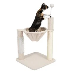TIAKI Shearly Scratching Post With Hammock Beige -Zoo Plus 499902 tiaki shearly hammock fg 4596 3