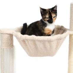 TIAKI Shearly Scratching Post With Hammock Beige -Zoo Plus 499902 tiaki shearly hammock fg 4601 2