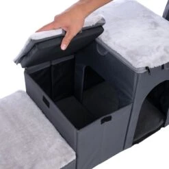 TIAKI Folding Pet Staircase With 3 Steps 76 X 39 X 41cm (L X W X H) -Zoo Plus 501546 tiaki pet stairs foldable 3 steps fg 3195 6