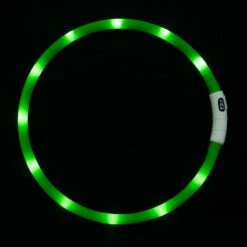 TIAKI Spark USB LED Silicone Collar Green