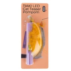 TIAKI Pompom Cat Dangler Toy With LED Pointer 1 Toy -Zoo Plus 501729 tiaki led cat teaser pompom fg 0181 8