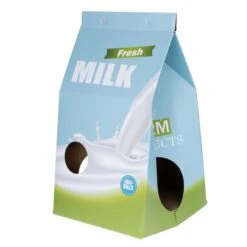 TIAKI Milk Carton Cat Cave & Scratching Furniture 33 X 31 X 55 Cm (L X W X H)
