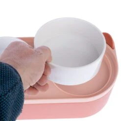 TIAKI Double Bowl With Food Container 2 X 420ml -Zoo Plus 504896 duo bowl with storage fg 3006 2