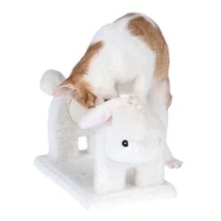 TIAKI Bunny Scratching Post For Cats White -Zoo Plus 513616 tiaki bunny scratcher cat fg 7430 5