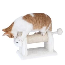 TIAKI Bunny Scratching Post For Cats White -Zoo Plus 513616 tiaki bunny scratcher cat fg 7432 8