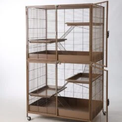 TIAKI Small Animal Cage Étagère - Caramel Economy Pack: Main Cage + Add-On -Zoo Plus 524396 524496 tiaki hs 09 2 5