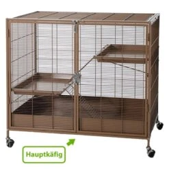 TIAKI Small Animal Cage Étagère - Caramel Add-On Unit: 93.5 X 63 X 73.8cm (L X W X H) -Zoo Plus 524396 tiaki kleintierkaefig hauptunit 1 2