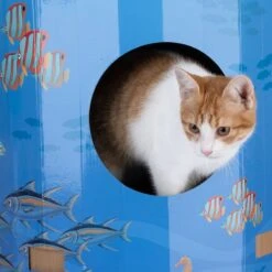 TIAKI Ocean Scratching Barrel Blue -Zoo Plus 527096 tiaki sea scratching tower fg 7419 6