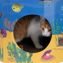 TIAKI Ocean Scratching Barrel Blue -Zoo Plus 527096 tiaki sea scratching tower fg 7421 0