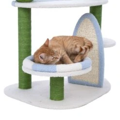 TIAKI Surfer Scratching Tree Green/White/Blue 24 TIAKI Surfer Scratching Tree Green/White/Blue -Zoo Plus 531199 tiaki surfer cat tree cat fg 9147 8