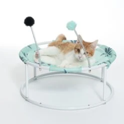 TIAKI Palm Tree Sun Lounger With Pompoms Diameter 45 X (H) 19 Cm -Zoo Plus 539696 cat fg 1403 1