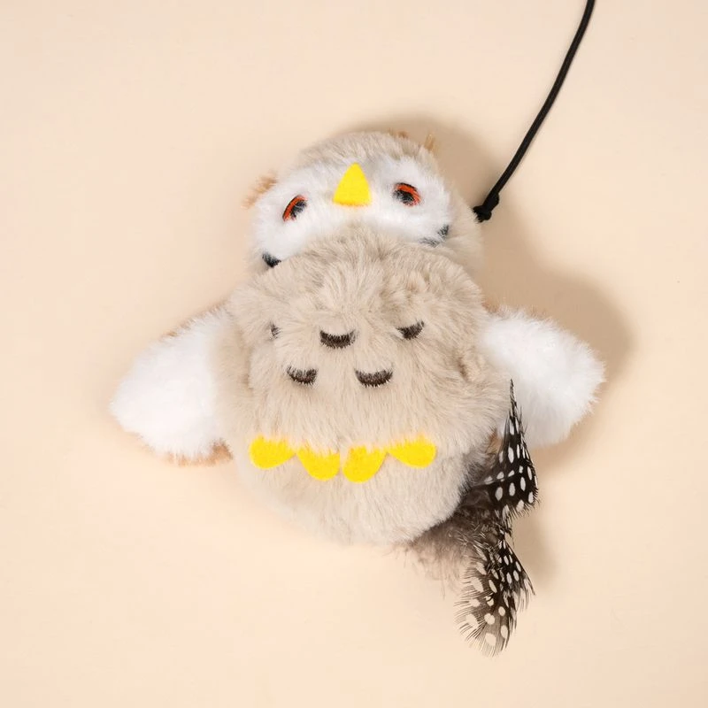 TIAKI Electronic Cat Dangler Toy Owl With Feathers 1 Dangler Toy - Image 3
