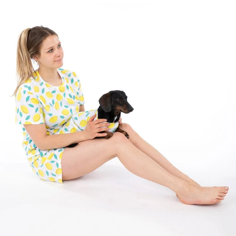 TIAKI Pet & Parent Pyjamas - Lemon Size L: Dog Shirt (approx. 45cm Back Length) 2 TIAKI Pet & Parent Pyjamas - Lemon Size L: Dog Shirt (approx. 45cm Back Length) - Image 2