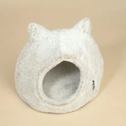 TIAKI Cuddly Bear Cat Den Approx. Diameter 43 X (H) 42 Cm -Zoo Plus 587002 tiaki cat cave fluffy bear fg 1443 9