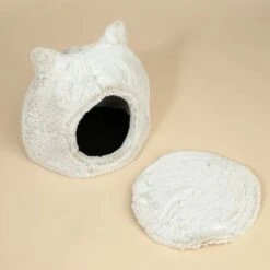 TIAKI Cuddly Bear Cat Den Approx. Diameter 43 X (H) 42 Cm -Zoo Plus 587002 tiaki cat cave fluffy bear fg 1456 4
