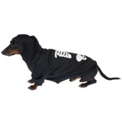 TIAKI Glow-in-the-Dark Skeleton Hoodie Size S: Approx. 30cm Back Length -Zoo Plus 593097 tiaki skeleton hoodie glow in the dark l dog fg 9626 8 1