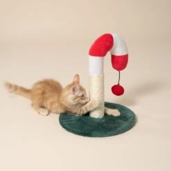 TIAKI Candy Cane Scratching Post Red/Green/White -Zoo Plus 594997 tiaki candy cane cat tree cat fg 0299 0
