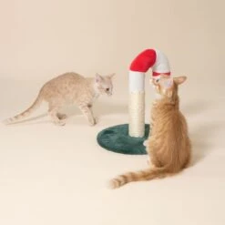 TIAKI Candy Cane Scratching Post Red/Green/White -Zoo Plus 594997 tiaki candy cane cat tree cat fg 0308 7