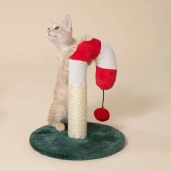 TIAKI Candy Cane Scratching Post Red/Green/White -Zoo Plus 594997 tiaki candy cane cat tree cat fg 0315 7