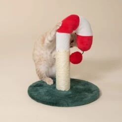 TIAKI Candy Cane Scratching Post Red/Green/White -Zoo Plus 594997 tiaki candy cane cat tree cat fg 0316 2