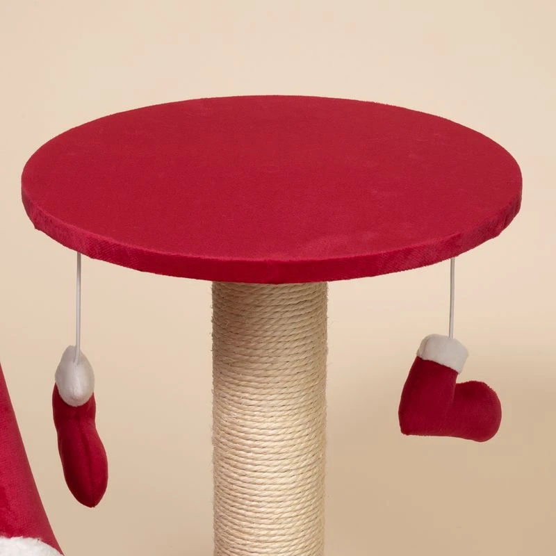 TIAKI Scratching Post With Christmas Teepee Red 4 TIAKI Scratching Post With Christmas Teepee Red - Image 4
