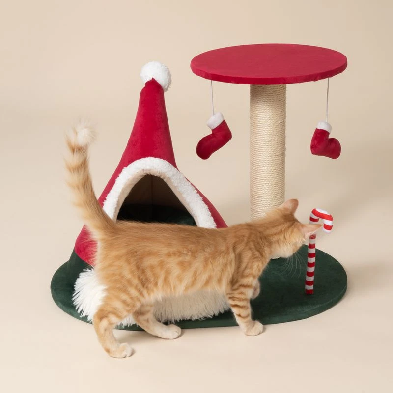 TIAKI Scratching Post With Christmas Teepee Red 13 TIAKI Scratching Post With Christmas Teepee Red - Image 13