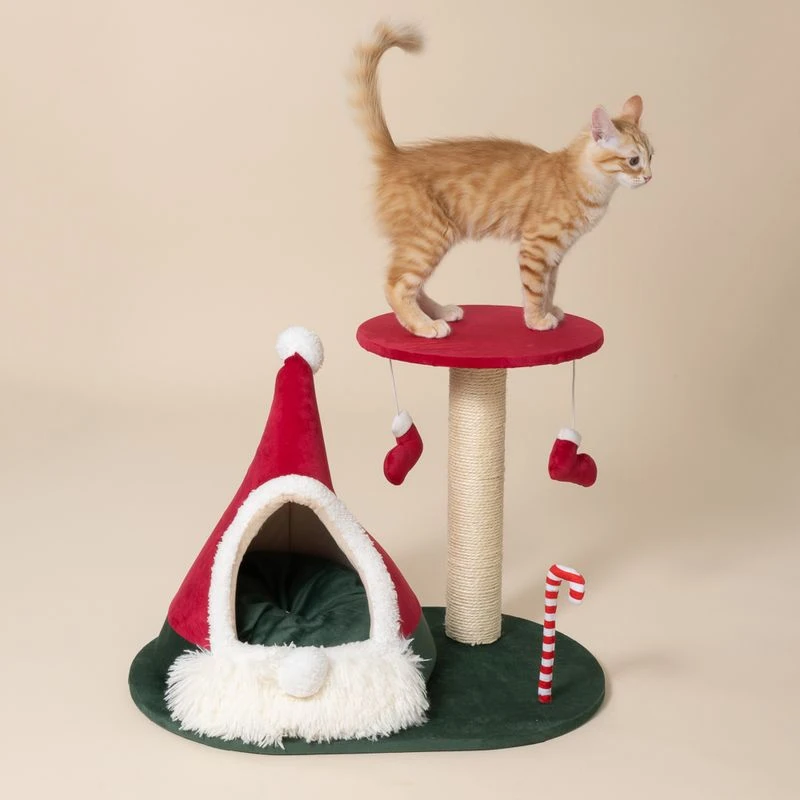 TIAKI Scratching Post With Christmas Teepee Red 16 TIAKI Scratching Post With Christmas Teepee Red - Image 16