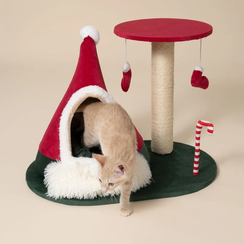TIAKI Scratching Post With Christmas Teepee Red 11 TIAKI Scratching Post With Christmas Teepee Red - Image 11