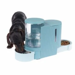 TIAKI Light Blue Food And Water Dispenser Up To 1.3kg Dry Food & 3L Water -Zoo Plus dsc6201 6 1