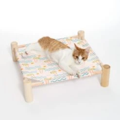 TIAKI Island Life Cat Bed 50 X 50 X 13 Cm (L X W X H) -Zoo Plus tiaki island bed cat fg 1446 5
